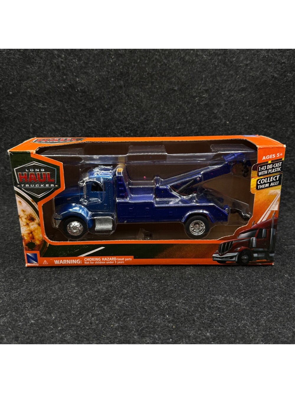 NIB NewRay Long Haul Trucker 1/43 Scale Diecast Blue Wrecker Tow Trucker